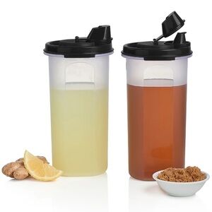 NWT Tupperware Black Shaker Bottles Set